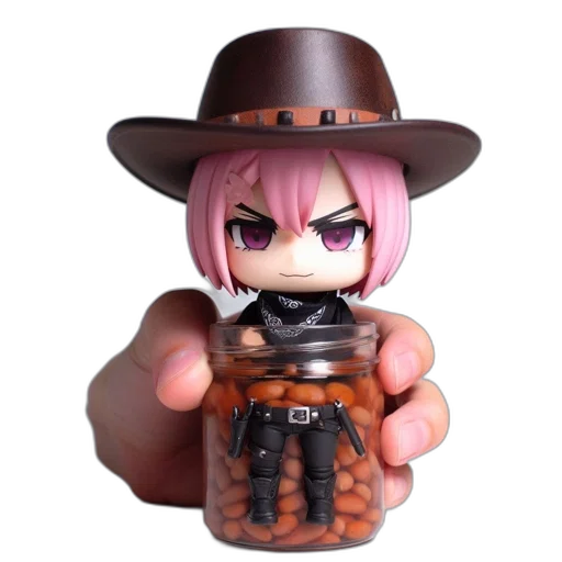 bottle, hat, weapon, creature transparent PNG cut-out