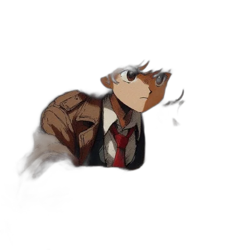 jacket, creature, staff, mask transparent PNG cut-out