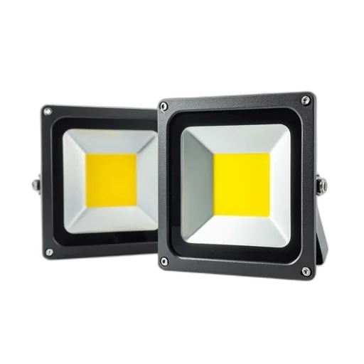 two, identical, led, light transparent PNG cut-out