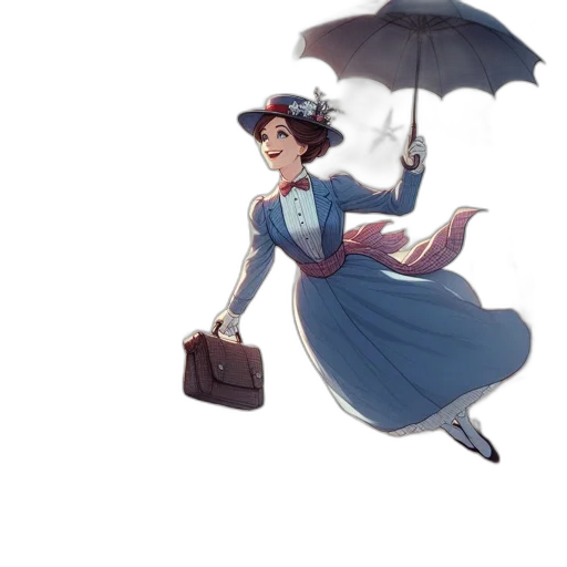 umbrella, dress, staff, concept art transparent PNG cut-out