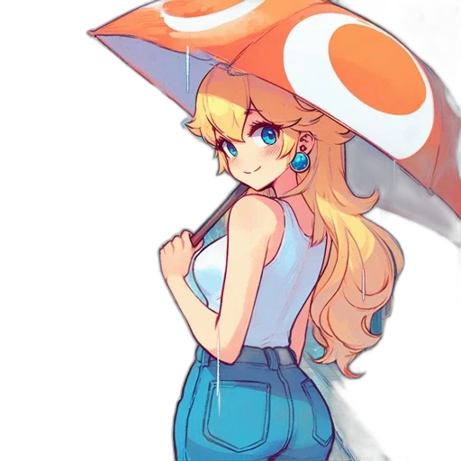 dress, hat, staff, umbrella transparent PNG cut-out
