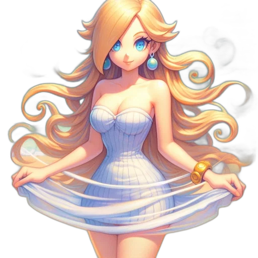 dress, staff, hair, pixel art transparent PNG cut-out