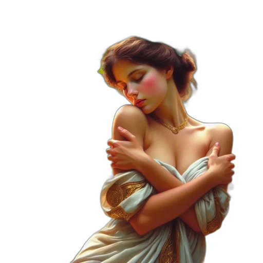 dress, jewelry, oil painting, fantasy art transparent PNG cut-out
