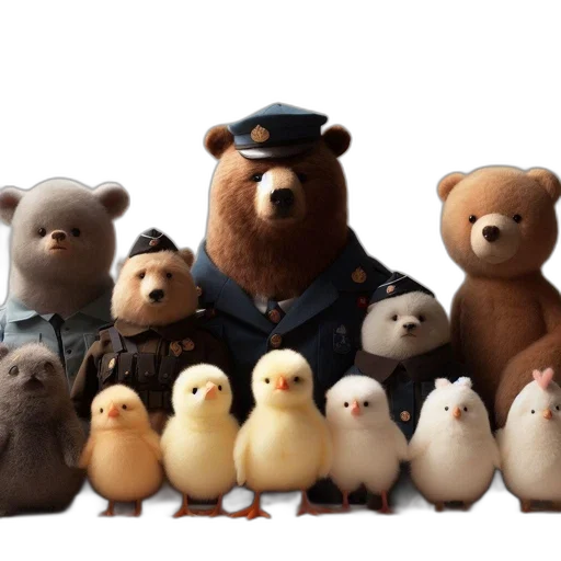 concept art, array, toy, bears transparent PNG cut-out