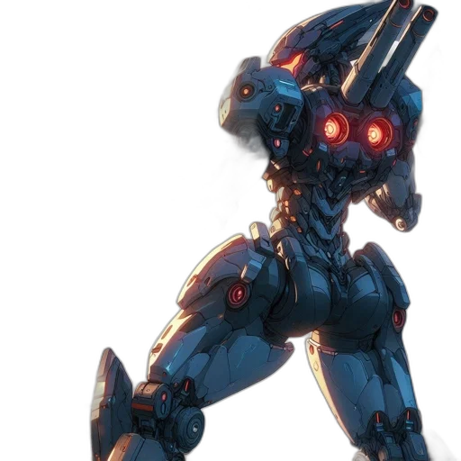 robot, weapon, concept art, 3d render transparent PNG cut-out