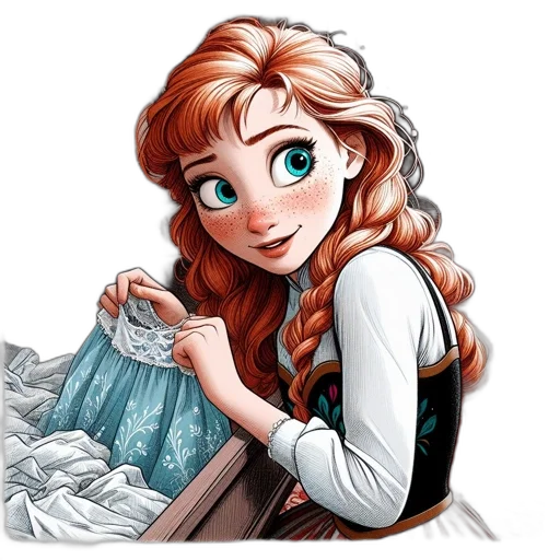 dress, face, jewelry, staff transparent PNG cut-out