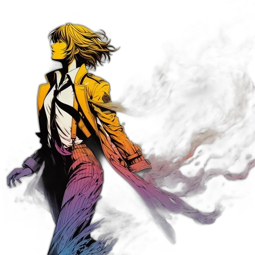 comic book art, concept art, watercolor, cyberpunk transparent PNG cut-out
