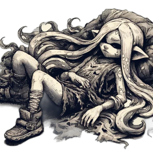 creature, hair, animal, dress transparent PNG cut-out
