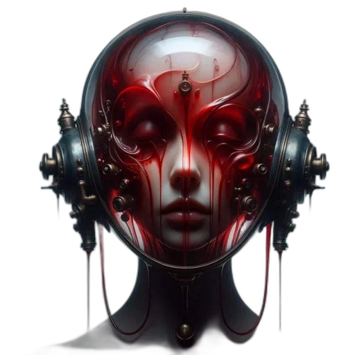 mask, robot, face, cyberpunk transparent PNG cut-out