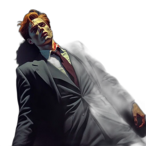 jacket, face, staff, concept art transparent PNG cut-out