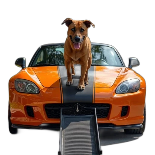 car, animal, photorealistic, orange transparent PNG cut-out