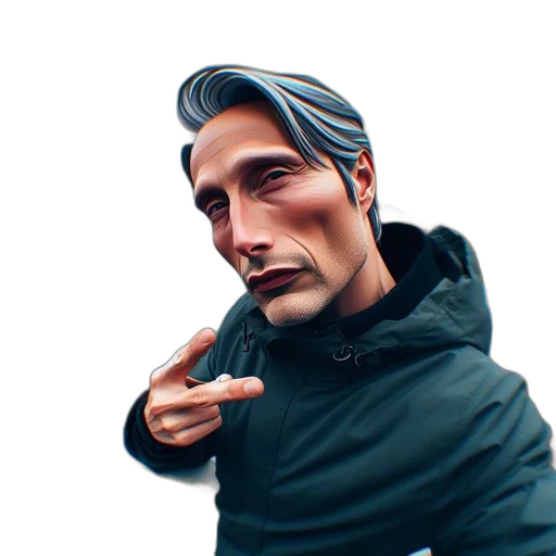 face, jacket, staff, mask transparent PNG cut-out