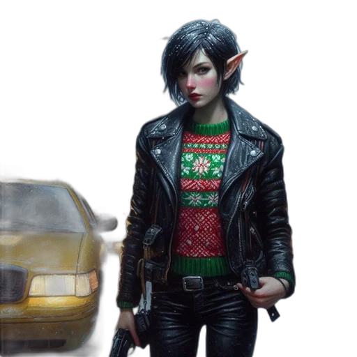 jacket, car, concept art, cyberpunk transparent PNG cut-out