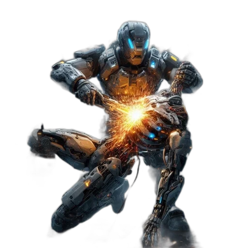 robot, weapon, concept art, comic book art transparent PNG cut-out