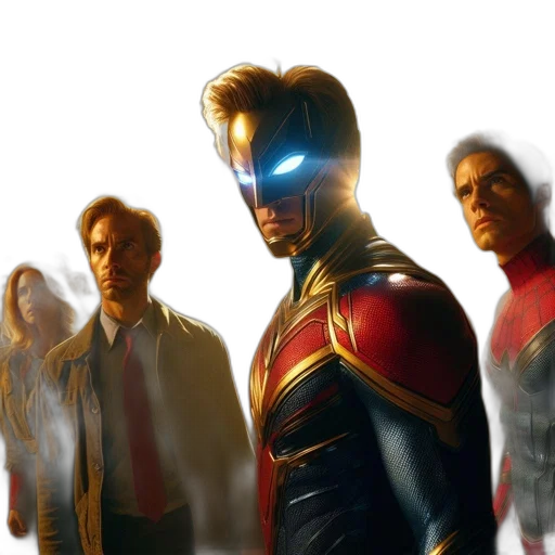 comic book art, concept art, 3d render, group transparent PNG cut-out