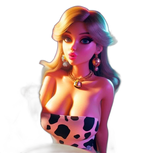 dress, jewelry, 3d render, cartoon transparent PNG cut-out