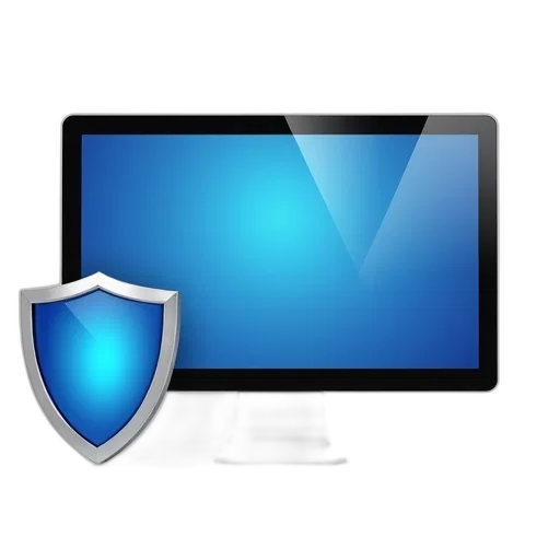 computer, monitor, blue, screen transparent PNG cut-out