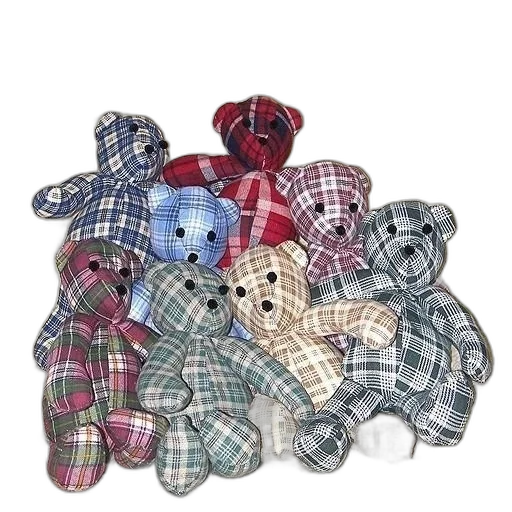 group, teddy, bears, plaid transparent PNG cut-out