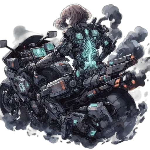 robot, weapon, jacket, cyberpunk transparent PNG cut-out