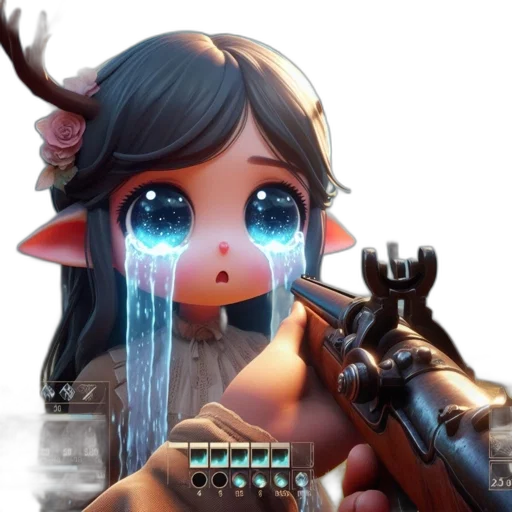 weapon, staff, face, concept art transparent PNG cut-out