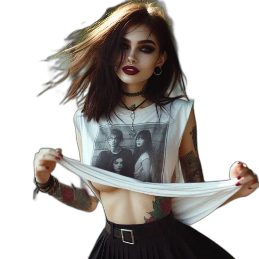 dress, hair, jacket, sword transparent PNG cut-out