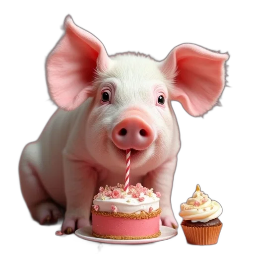 food, animal, pig, birthday transparent PNG cut-out
