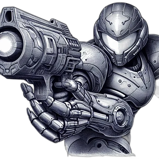 robot, weapon, concept art, comic book art transparent PNG cut-out