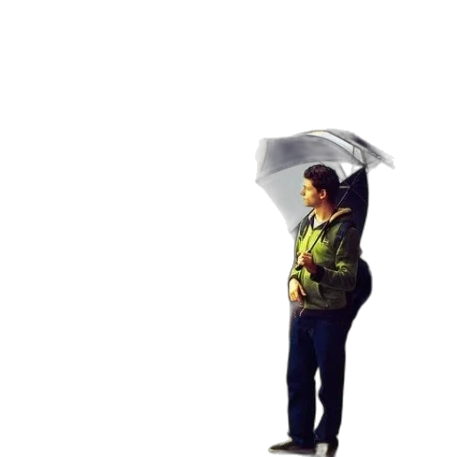 umbrella, jacket, staff, hat transparent PNG cut-out