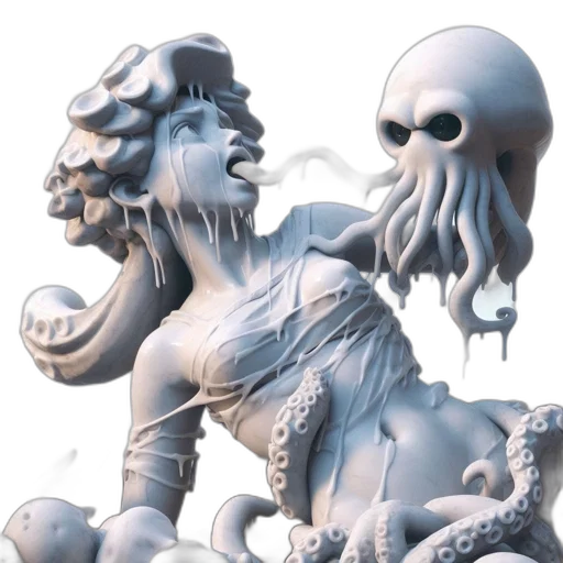 creature, crown, concept art, 3d render transparent PNG cut-out