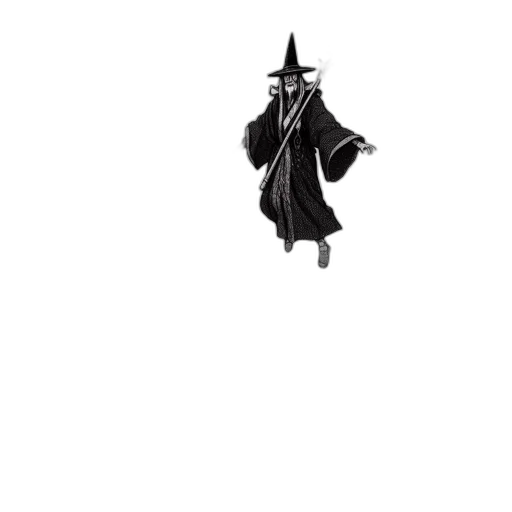 staff, dress, hat, creature transparent PNG cut-out