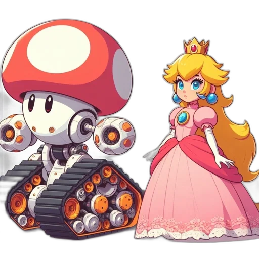 weapon, robot, dress, crown transparent PNG cut-out