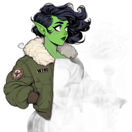 jacket, staff, dragon, concept art transparent PNG cut-out