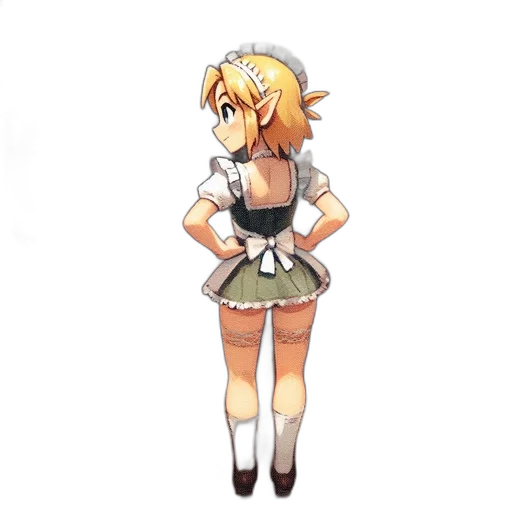 dress, staff, weapon, pixel art transparent PNG cut-out