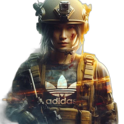 jacket, face, weapon, concept art transparent PNG cut-out