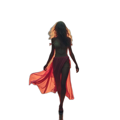 dress, hair, concept art, 3d render transparent PNG cut-out
