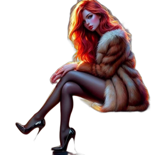 dress, jacket, hair, fantasy art transparent PNG cut-out