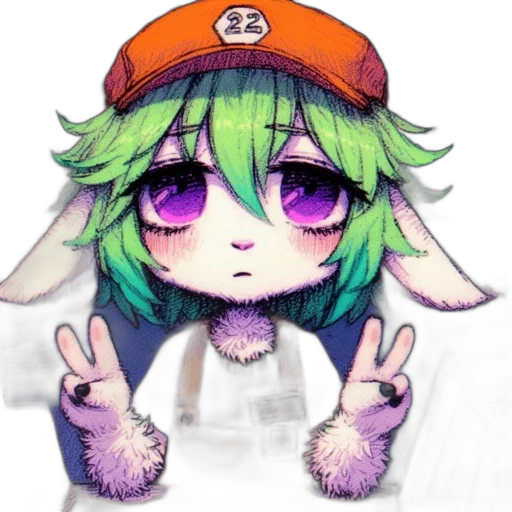 hat, staff, creature, face transparent PNG cut-out