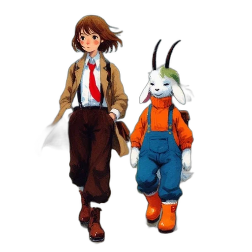 jacket, robot, staff, concept art transparent PNG cut-out