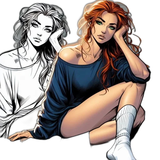 comic book art, concept art, cartoon, fantasy art transparent PNG cut-out