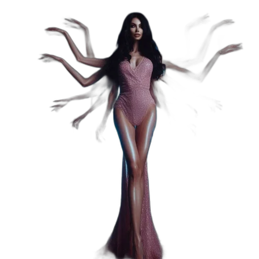 dress, creature, hair, concept art transparent PNG cut-out