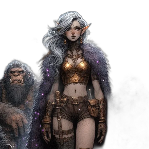 fantasy art, concept art, comic book art, 3d render transparent PNG cut-out