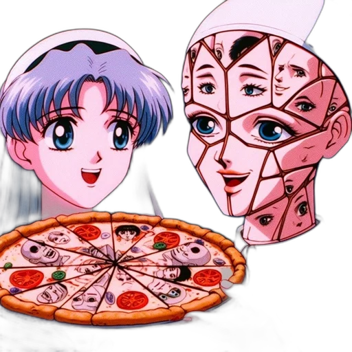 mask, food, vaporwave, 3d render transparent PNG cut-out