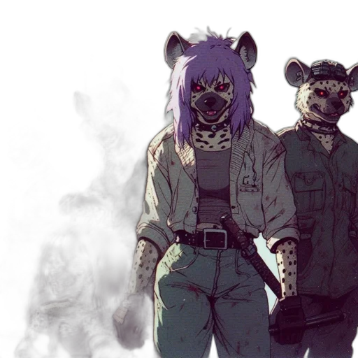 jacket, animal, mask, staff transparent PNG cut-out