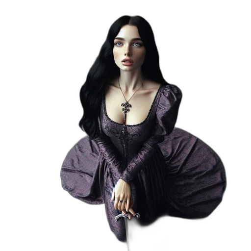 dress, jewelry, fantasy art, concept art transparent PNG cut-out