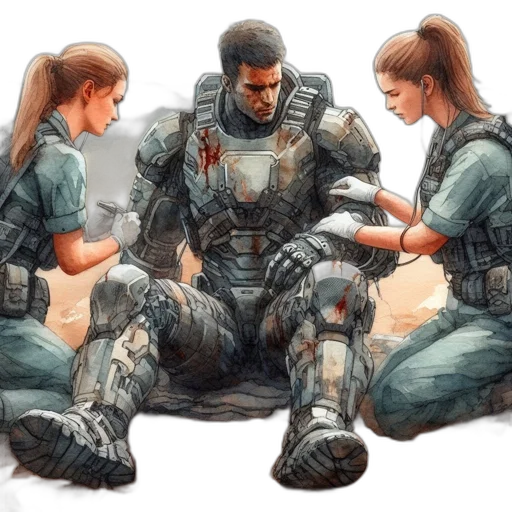robot, concept art, comic book art, cyberpunk transparent PNG cut-out
