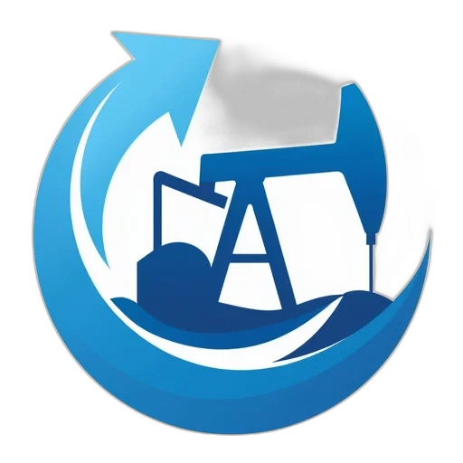 3d render, blue, white, logo transparent PNG cut-out
