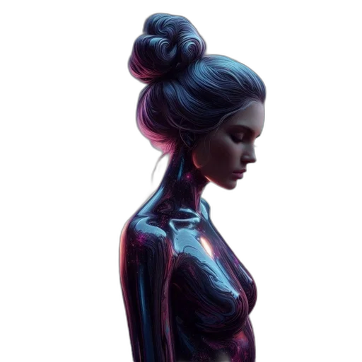 dress, robot, face, hair transparent PNG cut-out