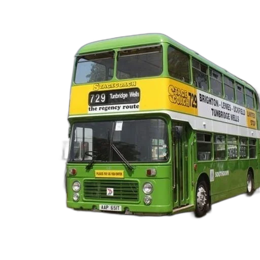 3d render, green, double, decker transparent PNG cut-out