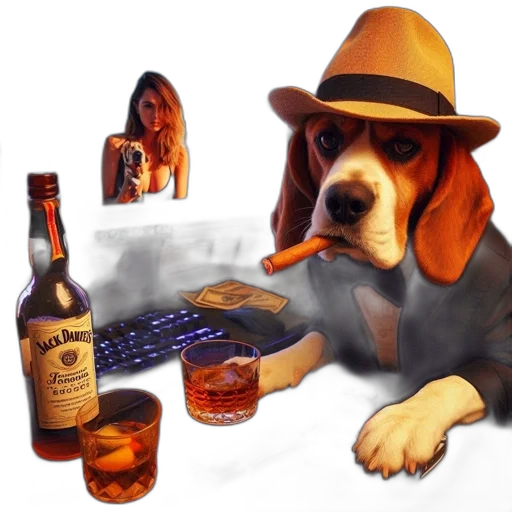animal, hat, bottle, concept art transparent PNG cut-out