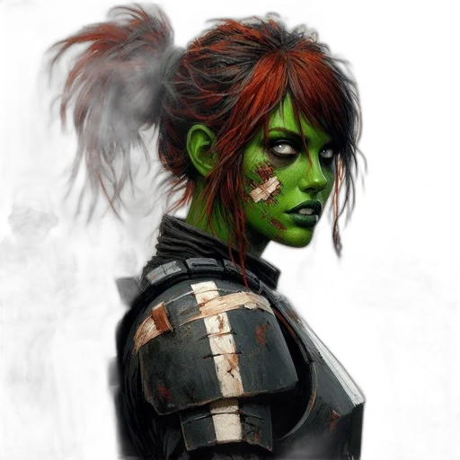face, concept art, comic book art, fantasy art transparent PNG cut-out